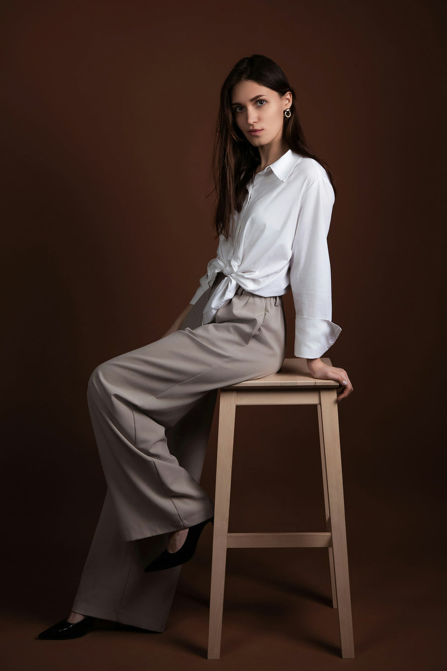 Menorca Wide-Leg Trouser — Taupe