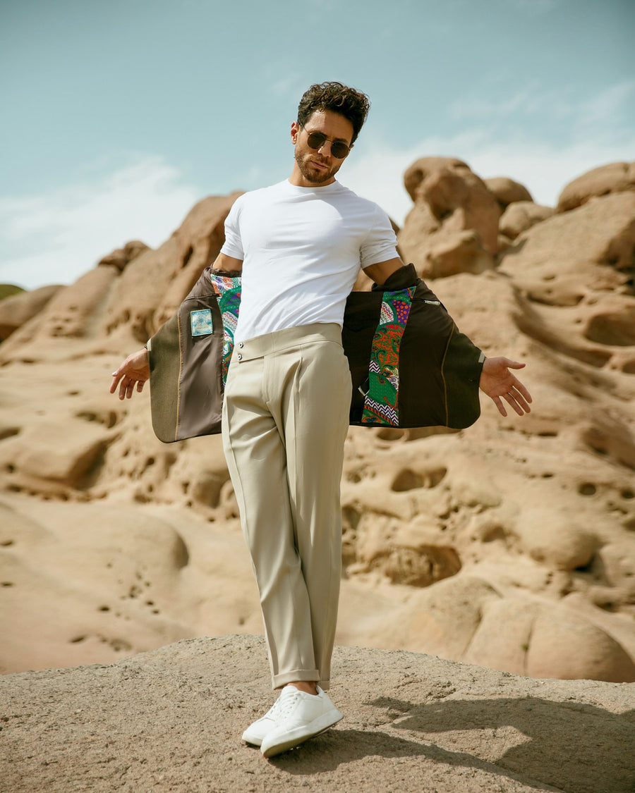 Positano Pleated Trouser — Stone