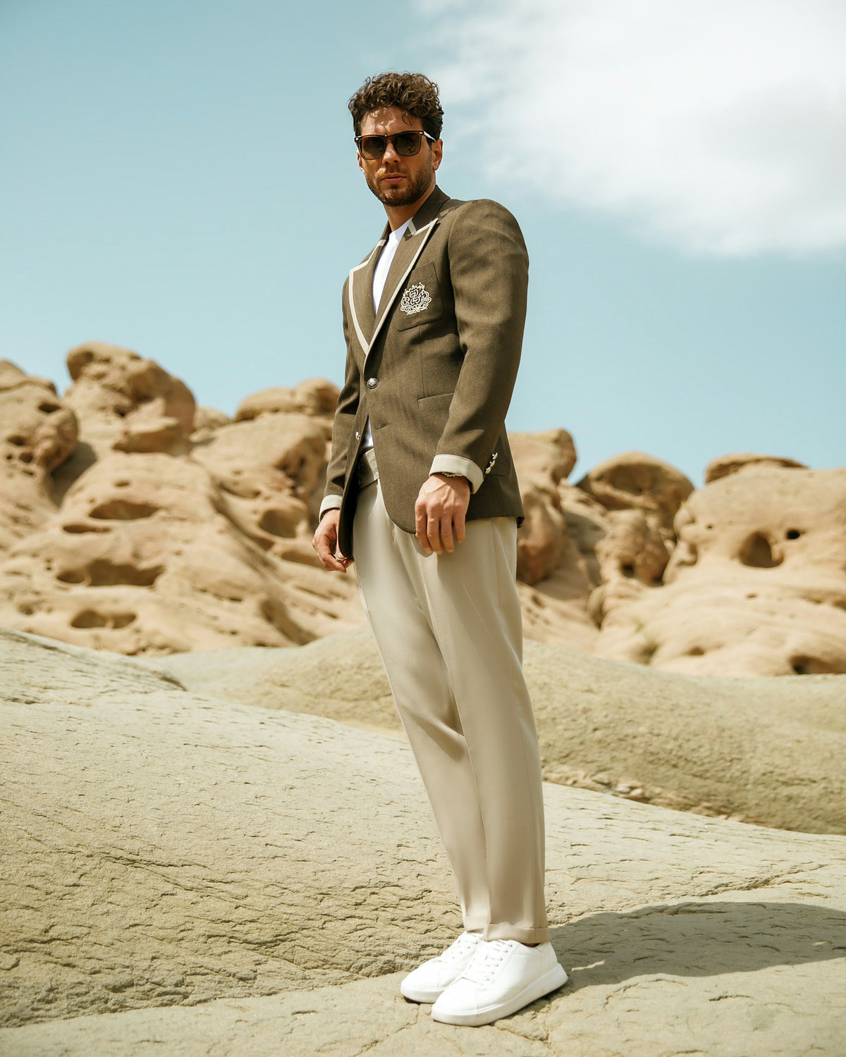 Positano Pleated Trouser in Stone