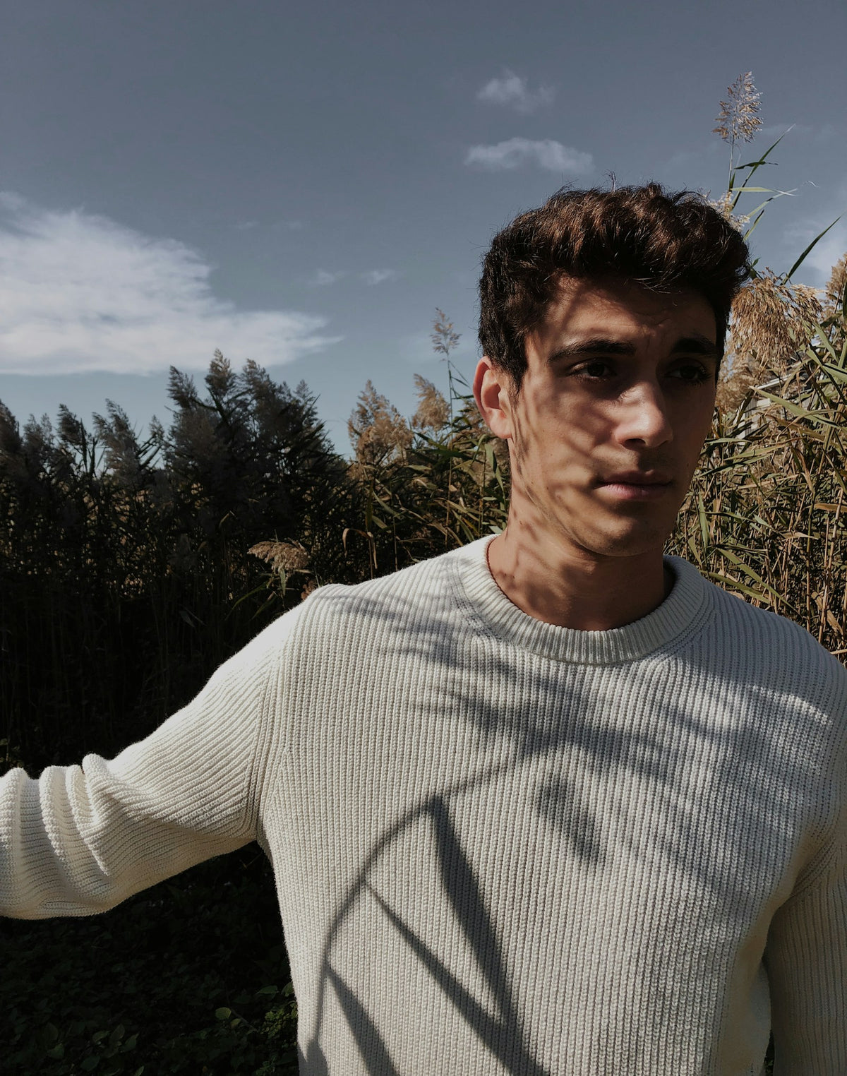 Mykonos Textured Crewneck in Cream