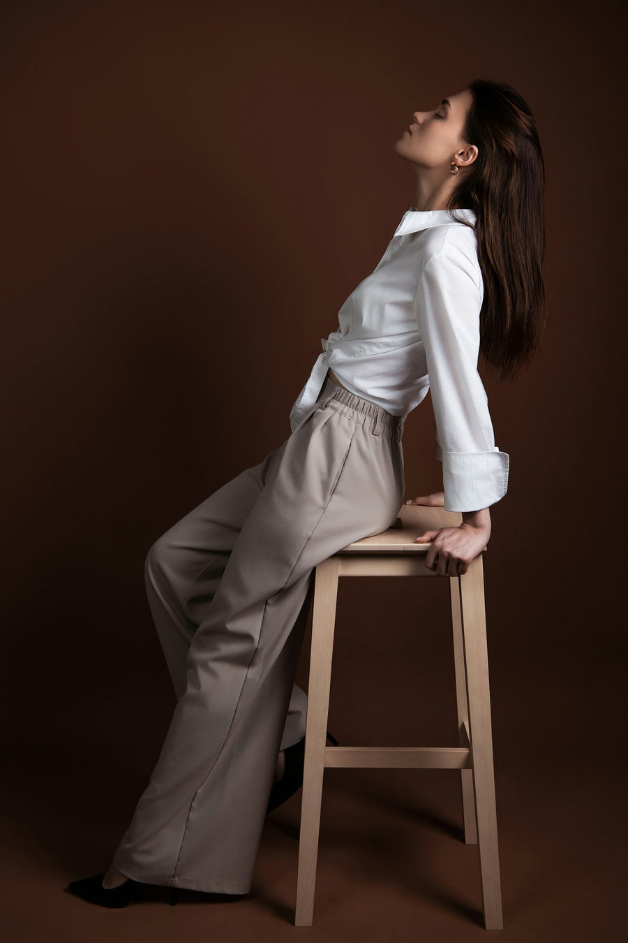 Menorca Wide-Leg Trouser — Taupe
